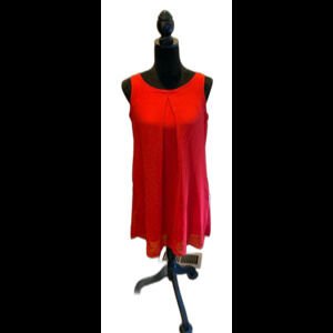 As U Wish Sleeveless Blouse Sheer Overlay Lined Size Medium Deep Red  Dressy